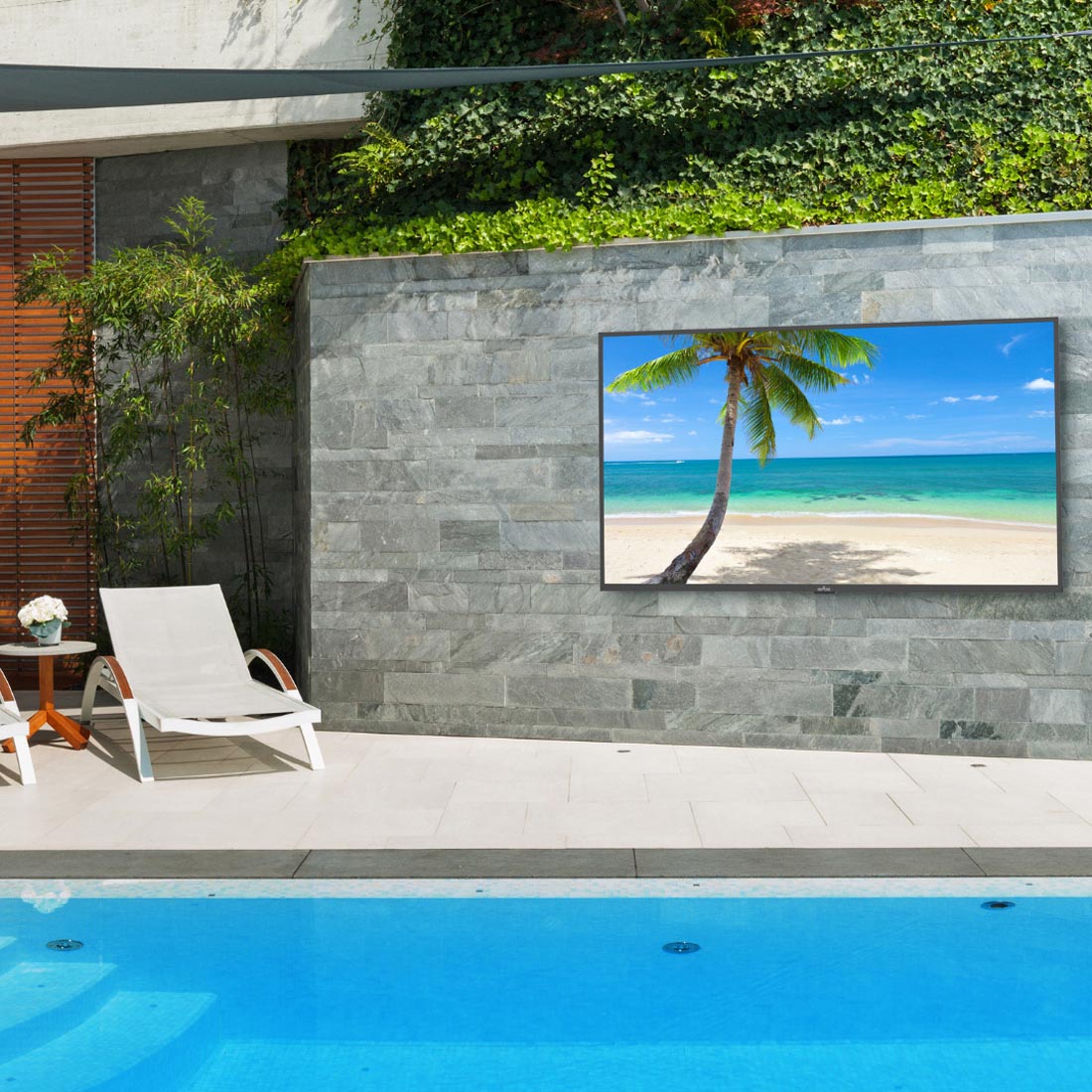 Neptune ODTV 4K Full Sun Outdoor Smart TV with Included Tilting Wall Mount