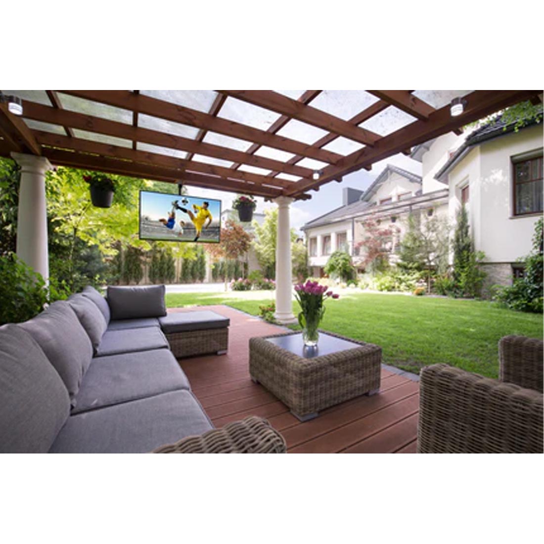 Neptune ECMUA Outdoor TV Mount Lifestyle Image