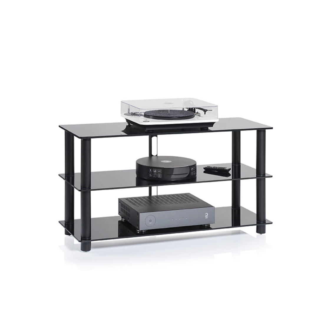 NorStone NOREPU3BBKS Epur 3 AV Rack 3 Black Satin shelves