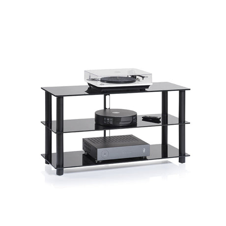 NorStone NOREPU3BBKS Epur 3 AV Rack 3 Black Satin shelves