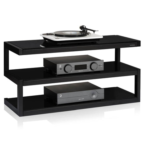 NorStone NORESSBSBK Esse, Black 43" AV Rack 3 Black Satin shelves