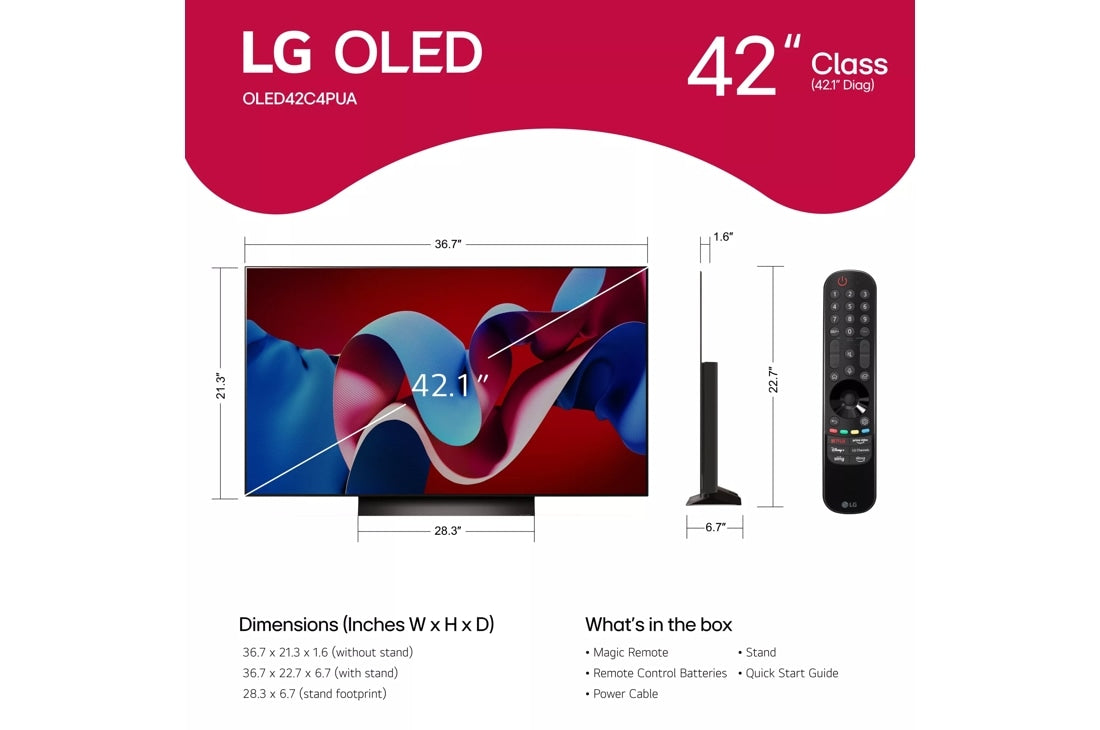 LG OLED C4PUA 4K Smart OLED Evo TV – 2024 Model