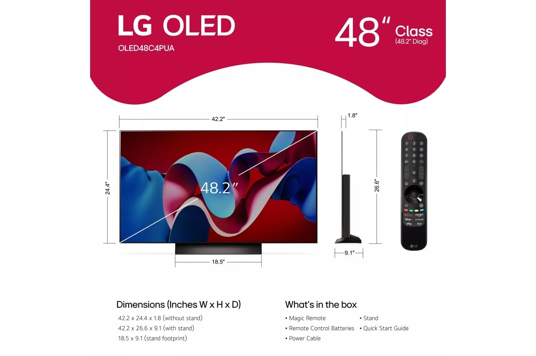 LG OLED C4PUA 4K Smart OLED Evo TV – 2024 Model