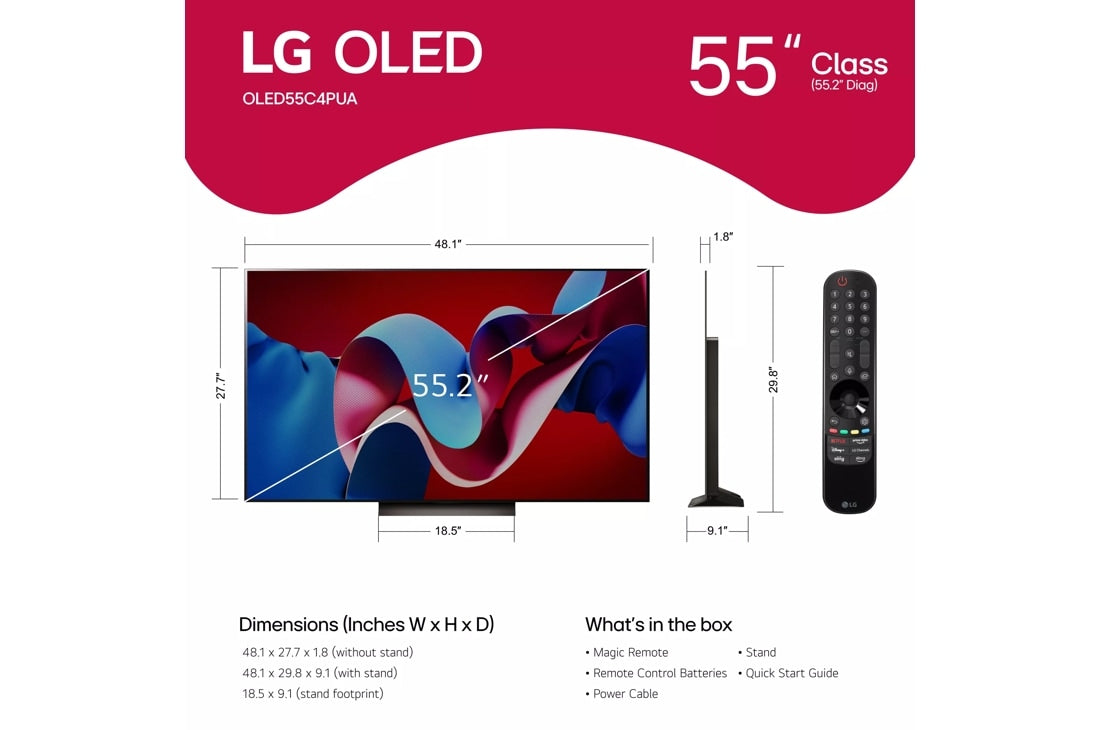 LG OLED C4PUA 4K Smart OLED Evo TV – 2024 Model