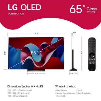 LG OLED C4PUA 4K Smart OLED Evo TV – 2024 Model
