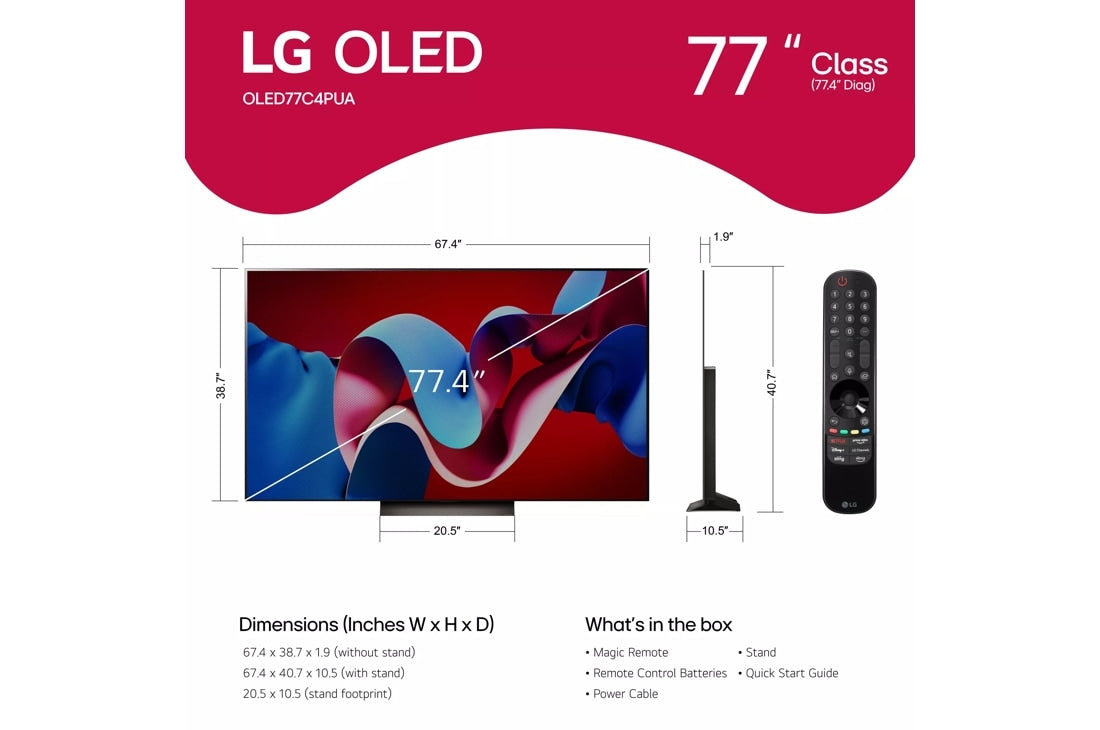 LG OLED C4PUA 4K Smart OLED Evo TV – 2024 Model