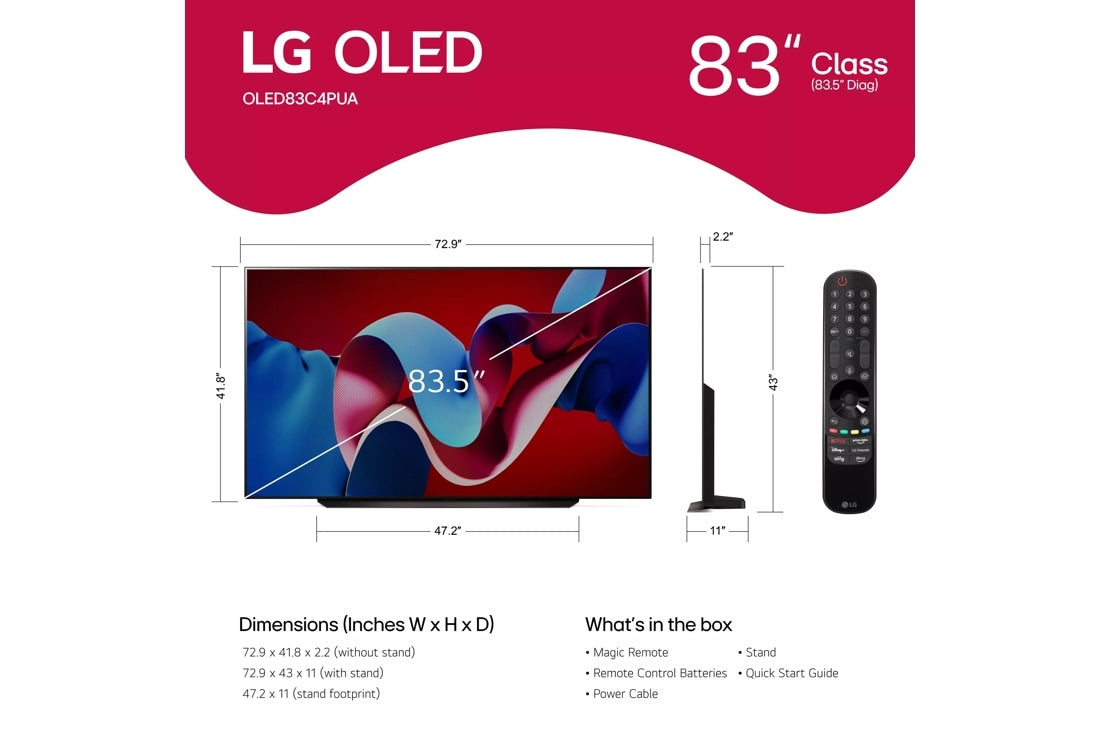 LG OLED C4PUA 4K Smart OLED Evo TV – 2024 Model
