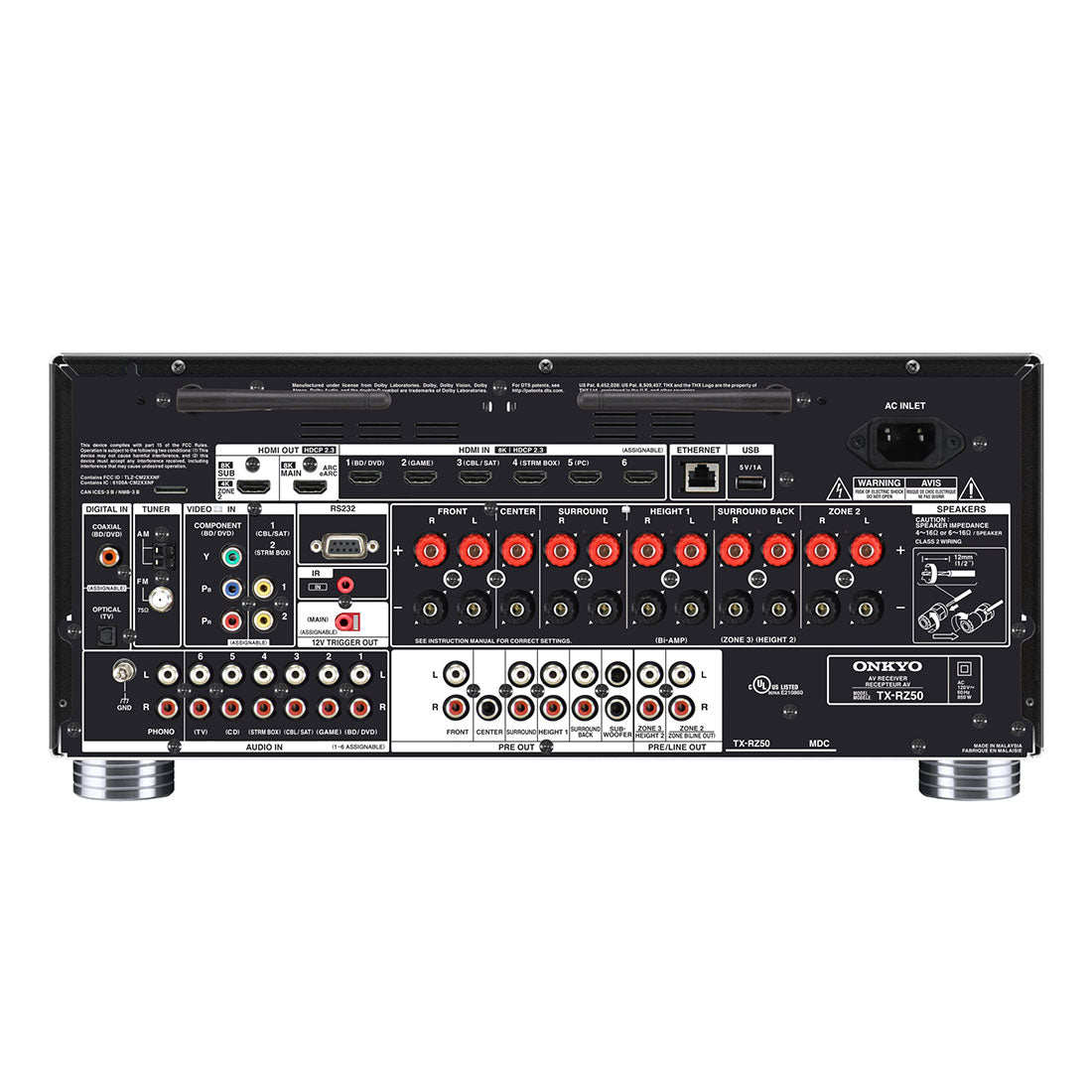 Onkyo TX-RZ50 9.2 Channel Network A/V Receiver | Paradigm MONITOR SE 6000F 5.0 Speaker Bundle #1 – Black