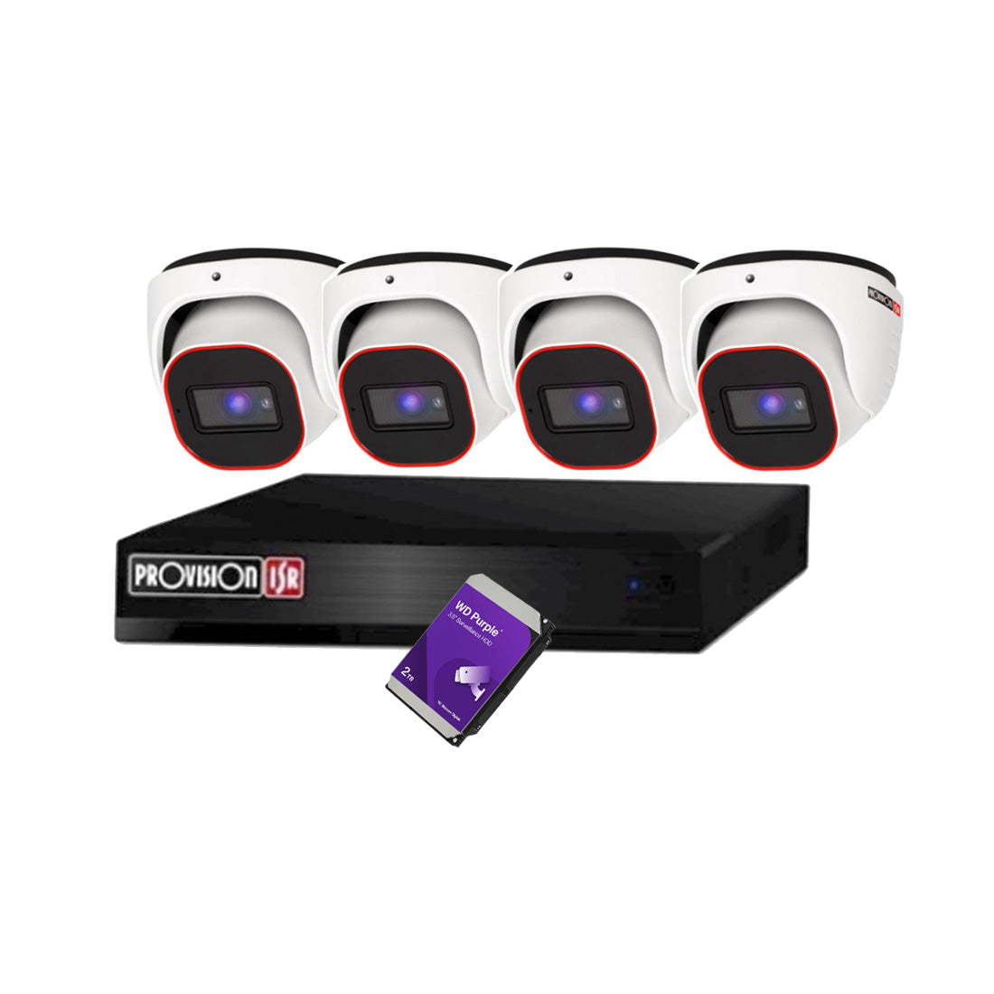Provision 844MP Turret Camera Security Bundle x 8 – White
