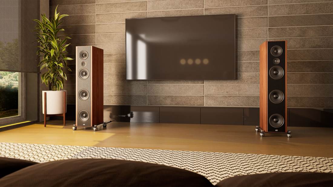 PSB T600 tower speakers lifestyle image