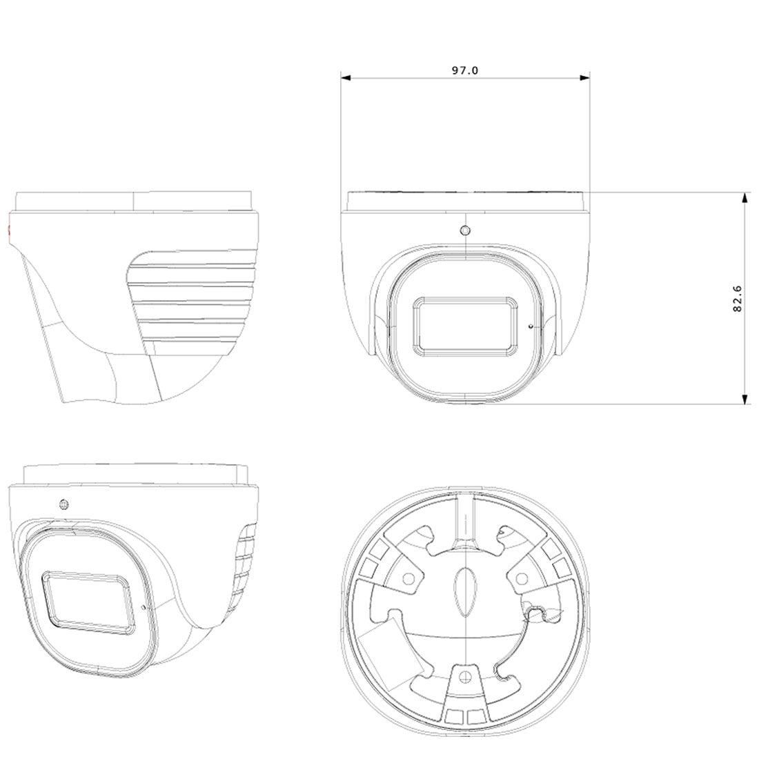 Provision-ISR 4CH IP Kit W/ 4 x 2MP Turret Cameras and 4CH 2TB NVR - White