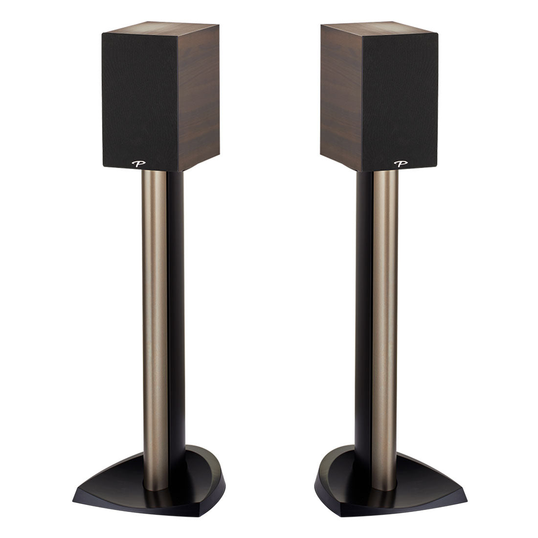 Paradigm Premier 100B Espresso Grain Front with Stands