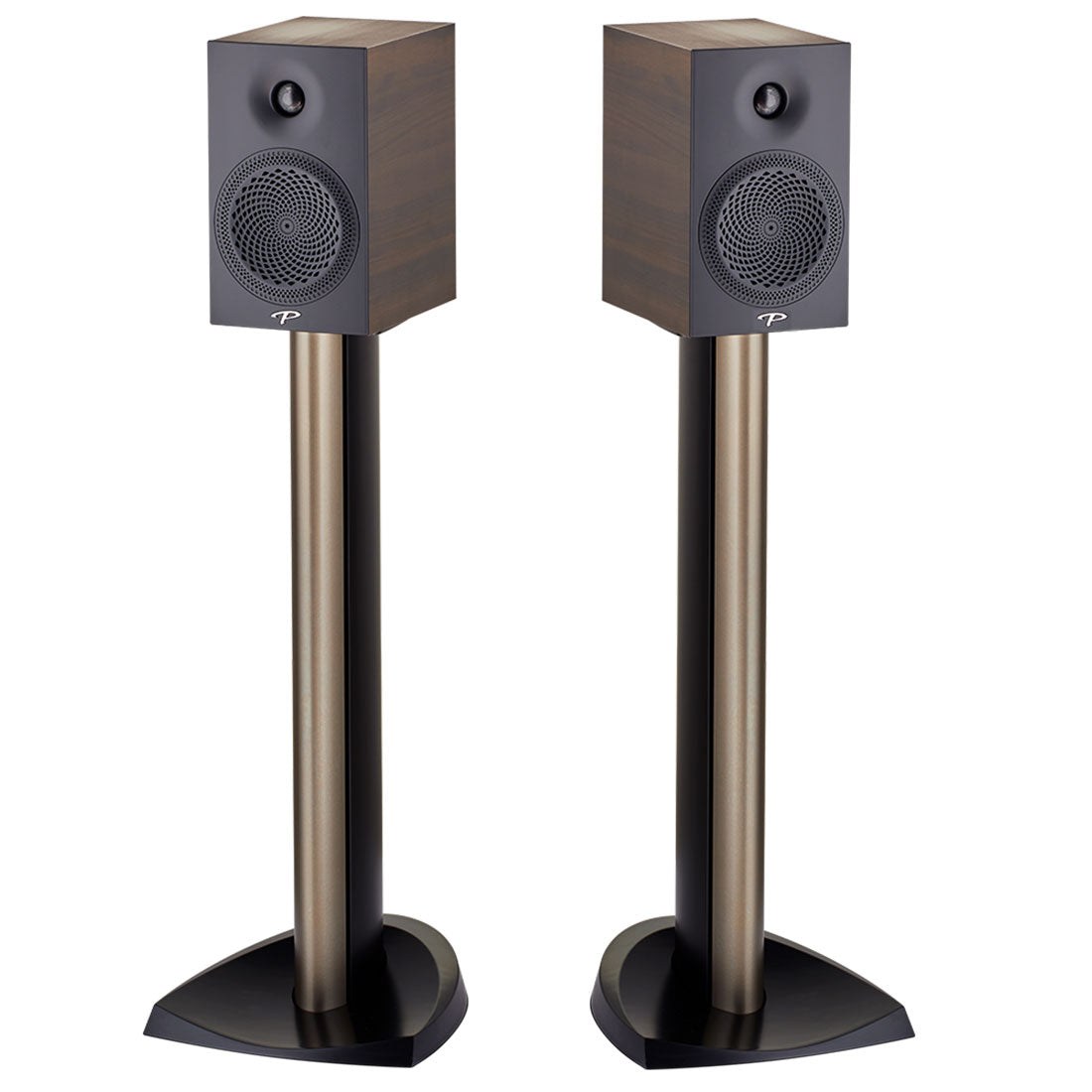 Paradigm Premier 100B Espresso Grain Front with Stands No Grille