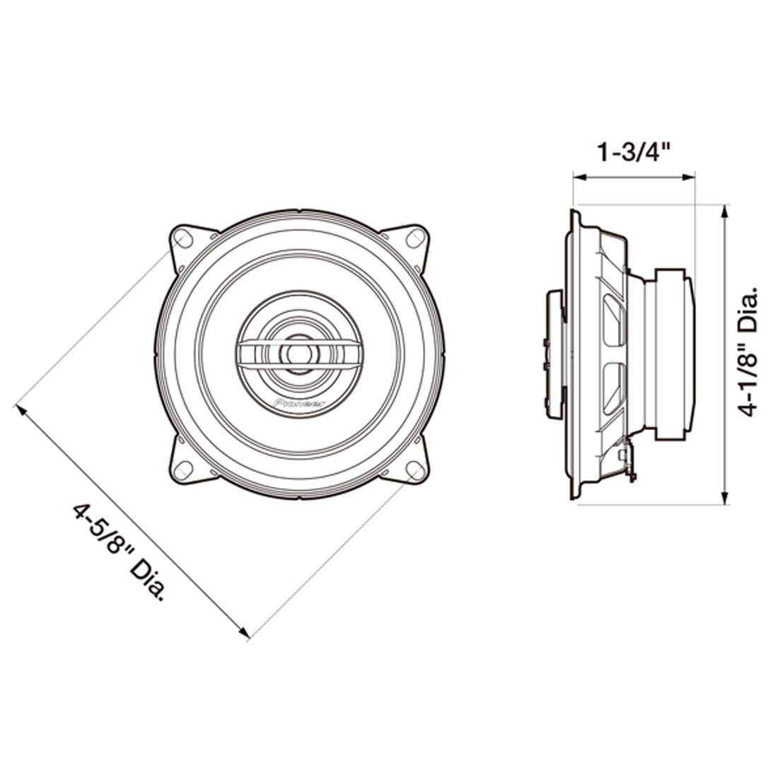 Pioneer TS-G1020S A-Series 4" 2-Way Coaxial Speakers