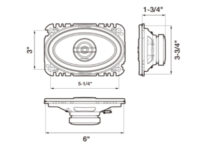Pioneer TS-G4620S 4" x 6" 2-Way Coaxial Speakers 200W Max. / 30W