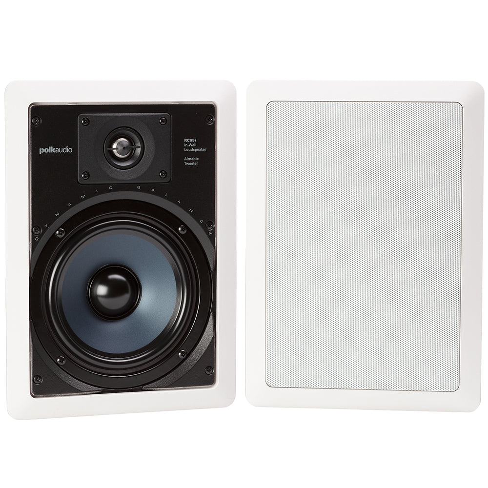 Polk Audio RC65i 6.5" Rectangle In-Wall Speakers - Pair (RC65i)