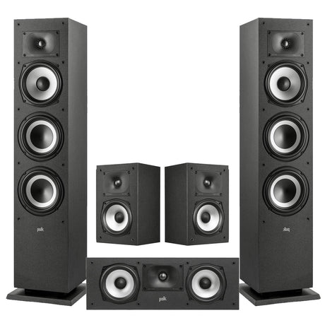 Polk Audio Monitor XT60 Floor Standing Speakers – Pair | XT30 Center Channel | XT15 Bookshelf Speakers - Pair - Bundle