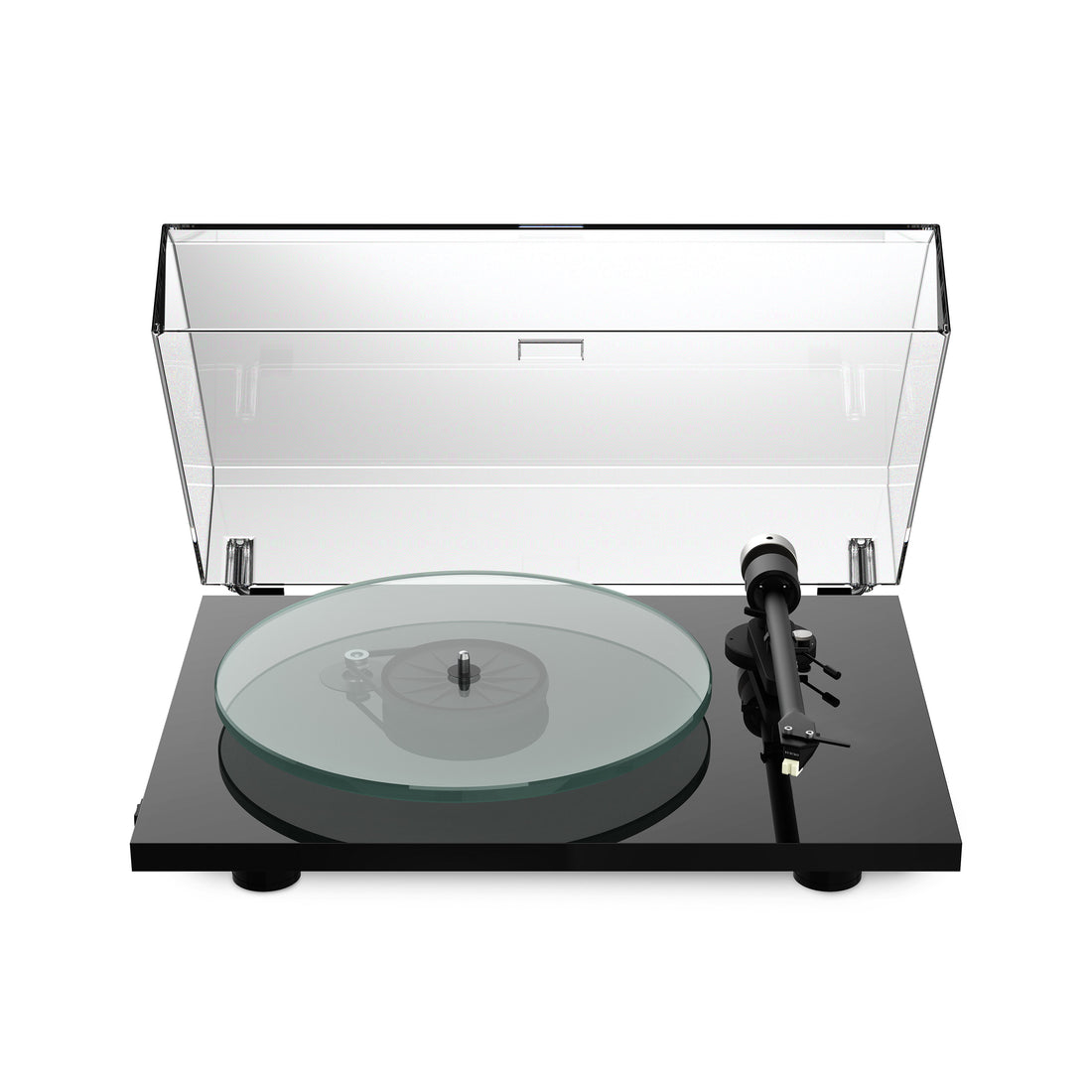 Pro-Ject T2 Super Phono in gloss black finish, with dust cover
