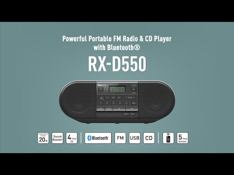 Panasonic RX-D550 Portable Radio with CD, Bluetooth and USB (RXD550)
