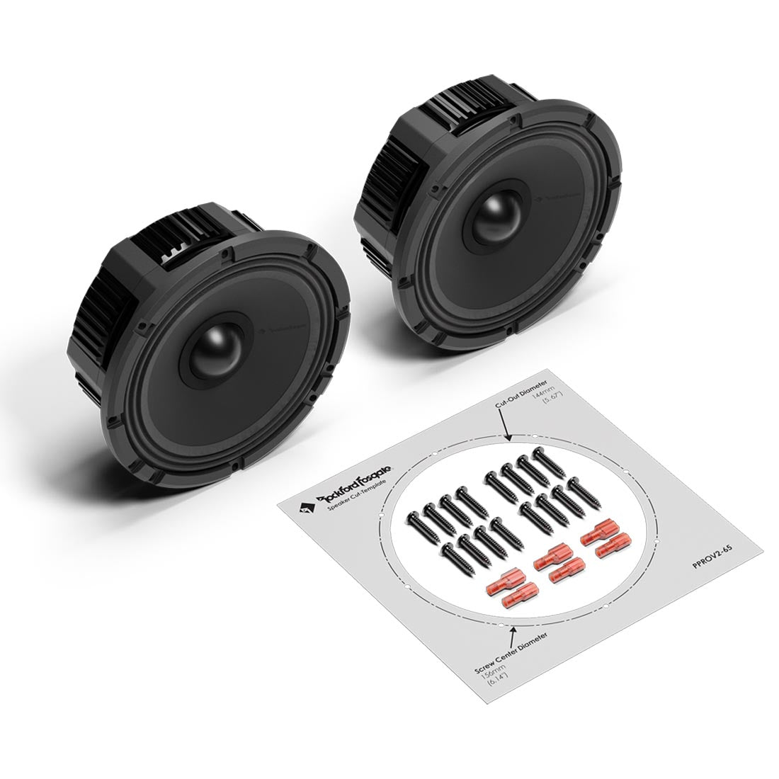 Rockford Fosgate PPROV2-65 Punch Pro 6.5” 4-Ohm Midrange Speakers - Pair