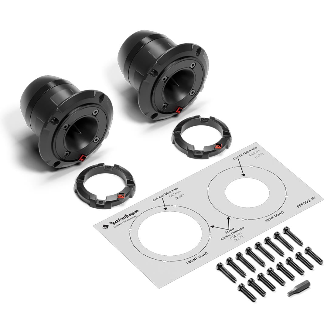 Rockford Fosgate PPROV2-HT Punch Pro 1” 4-Ohm Neodymium Horn Tweeters - Pair