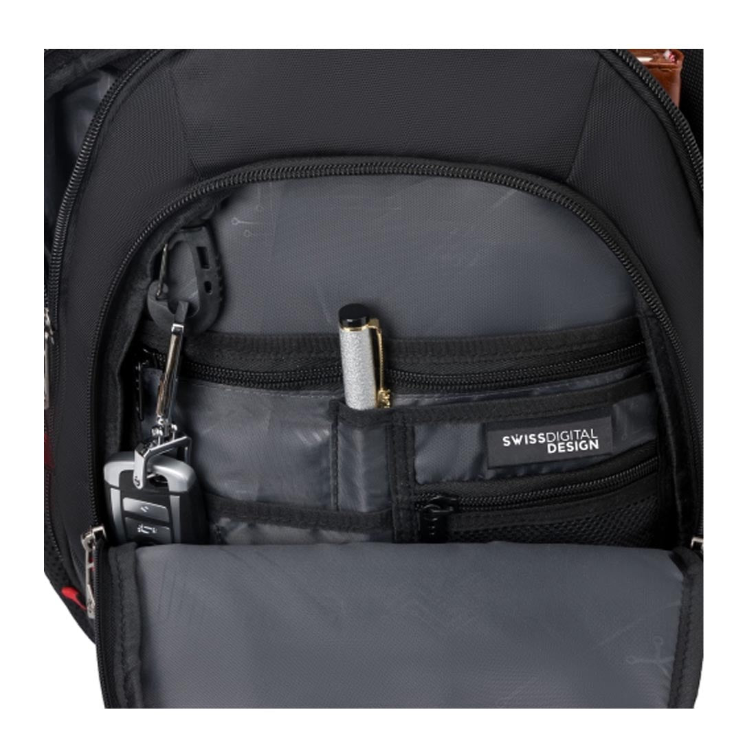 Swissdigital SD1003BT02506-01 16" Laptop Backpack USB Charging - Black