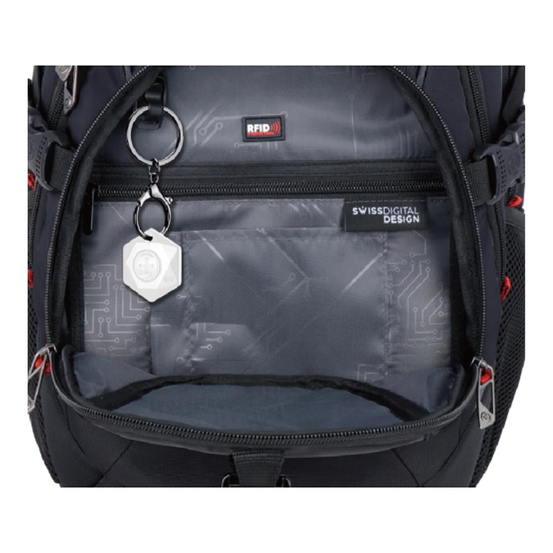 Swissdigital SD1694BT02506-01 Meilen 17" Laptop Backpack - Black