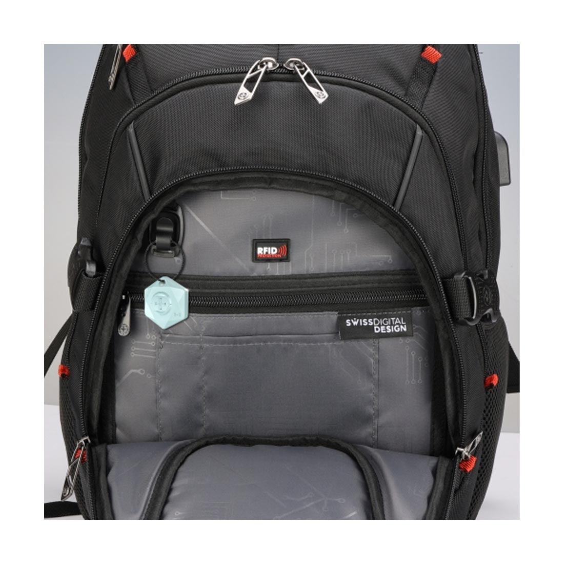 Swissdigital SD803BT02506-01 Vector 17" Laptop Backpack - Black