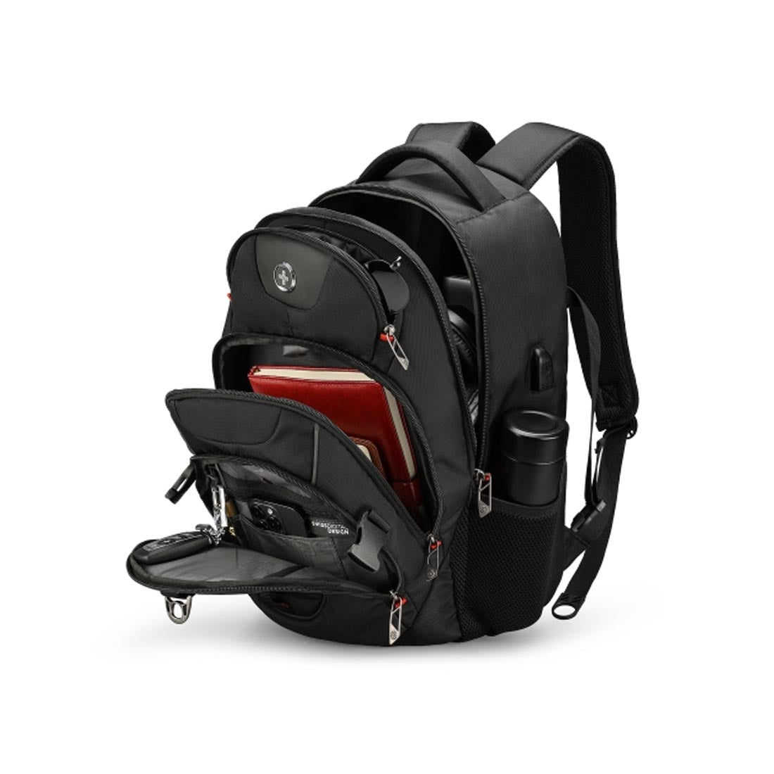 Swissdigital SD803BT02506-01 Vector 17" Laptop Backpack - Black