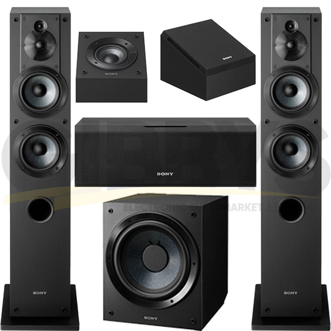 Sony SS-CS3 5.1 Speaker Bundle #3 (SS-CS3 (2) | SA-CS9 | SS-CS8 | SS-CSE)