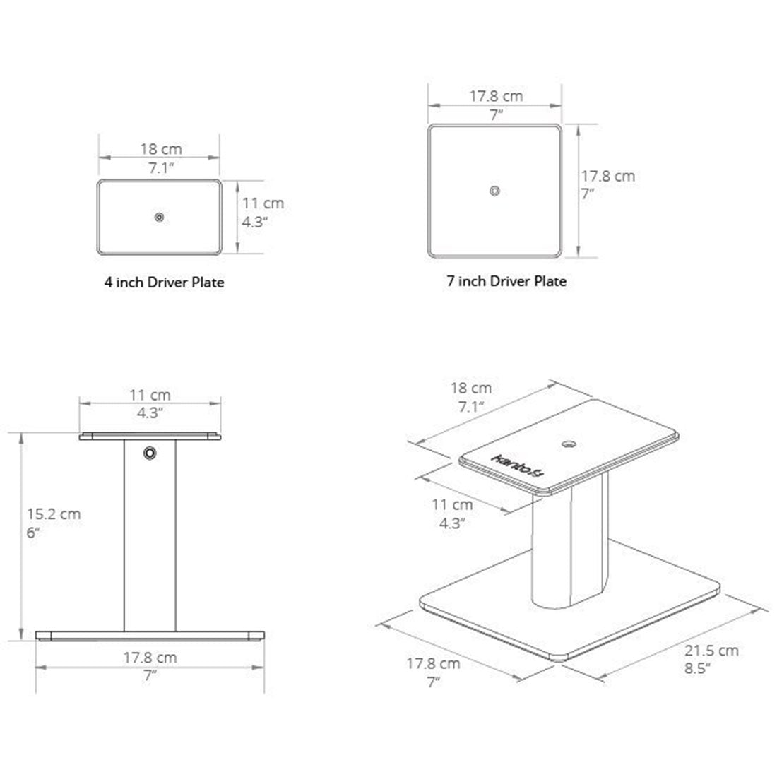 Kanto SP6HDW 6" SP Desktop Speaker Stands - White (SP6HDW)