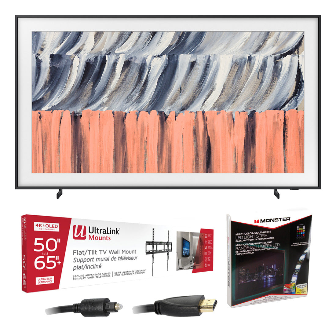 Samsung LS03HE The Frame QLED 4K Smart TV - 2026 | Ultralink KIT3LED Home Entertainment Starter Kit - Bundle