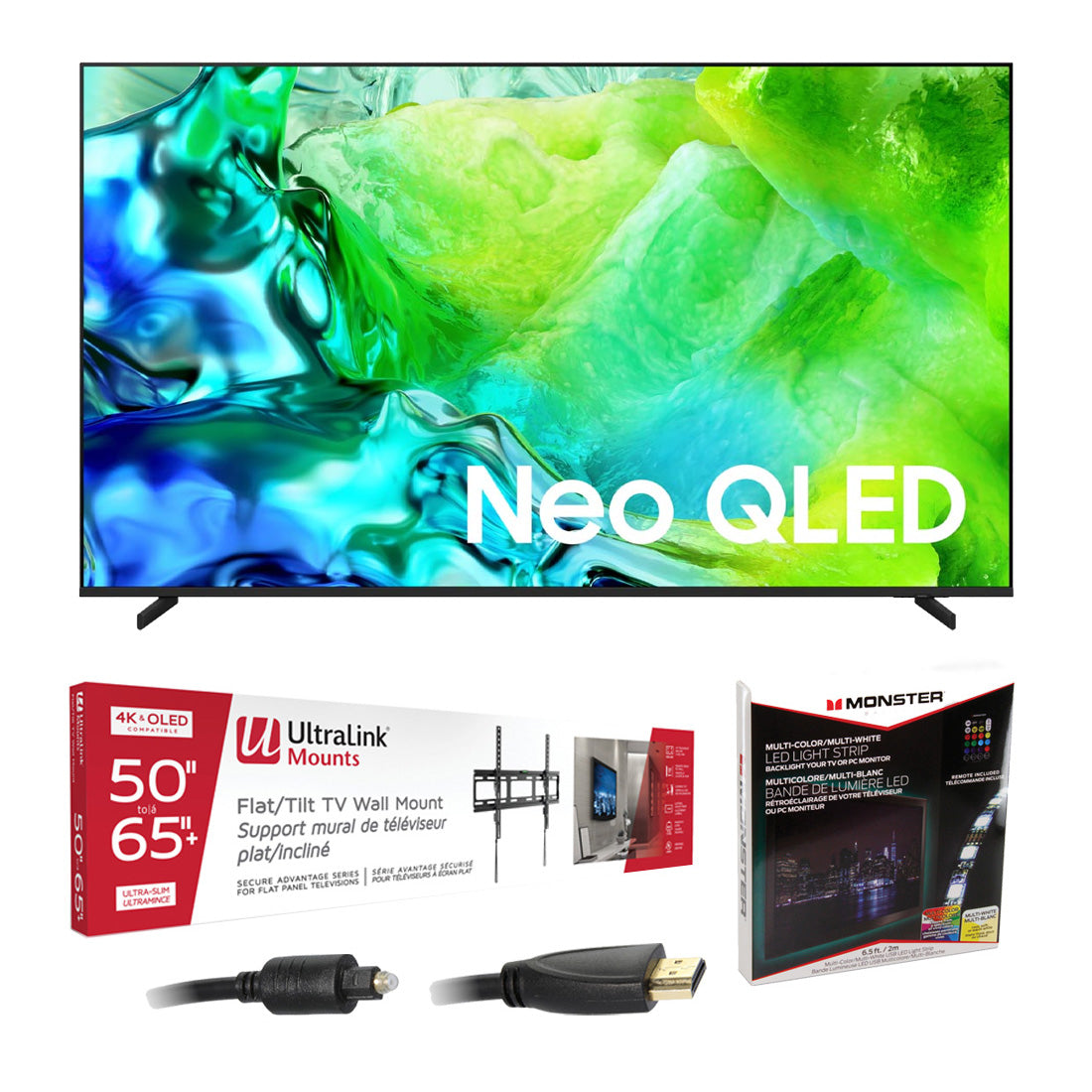Samsung QN80H Neo QLED 4K Vision AI Smart TV - 2026 | Ultralink KIT3LED Home Entertainment Starter Kit - Bundle