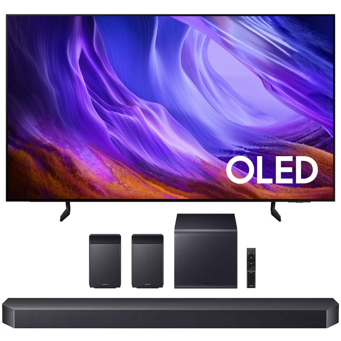 Samsung S85H OLED 4K Vision AI Smart TV | HW-Q990H/ZC 11.1.4 Channel Soundbar with Subwoofer & Rear Speaker - 2026 Bundle