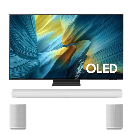 Samsung S95F OLED 4K Vision AI Smart TV - 2025 | Sonos Surround Set with Arc - Arc | Era 100 (2) - Bundle