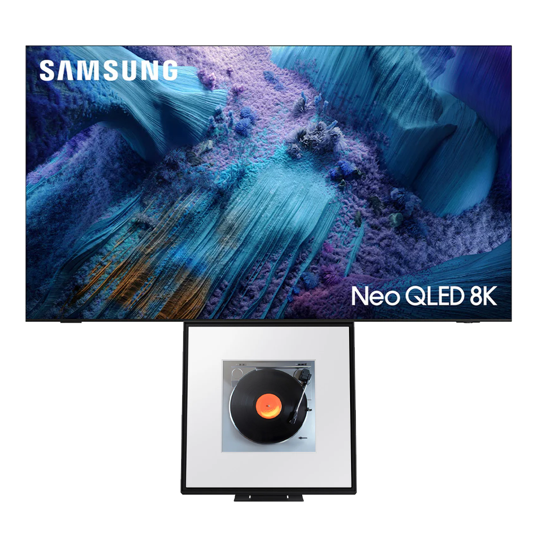 Samsung QN990F Neo QLED 8K Vision AI Smart TV - 2025 | HW-LS60D/ZC Music Frame Wireless Speaker - Bundle