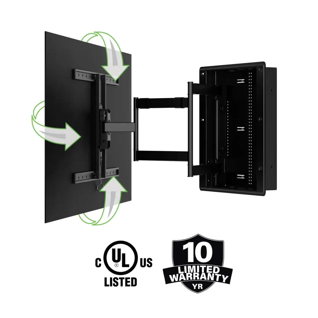 Sanus VIWLF128-B2 Premium Large In-Wall Full-Motion Mount for 42-85" TVs