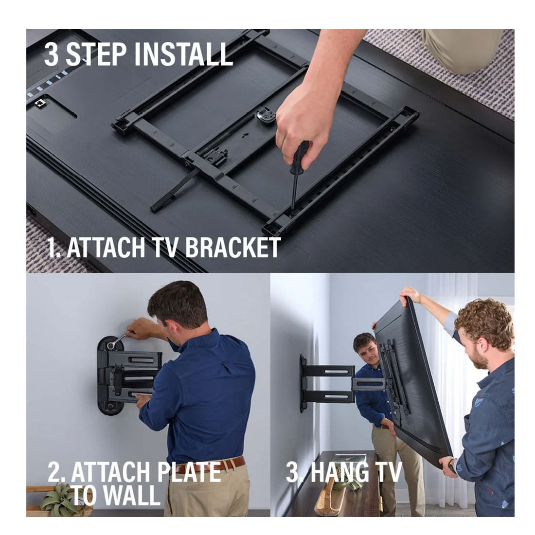 Sanus VMF822-B3 Advanced Full Motion 4D Shift TV Wall Mount for TVs 32"-65"