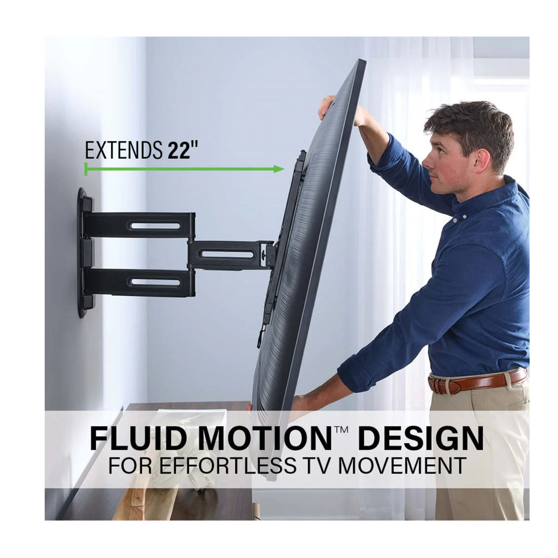 Sanus VMF822-B3 Advanced Full Motion 4D Shift TV Wall Mount for TVs 32"-65"