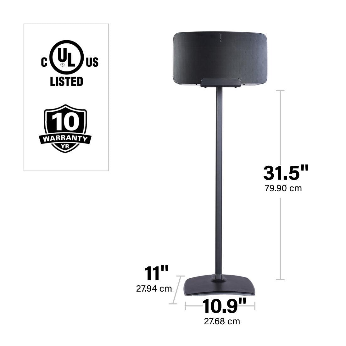 Sanus WSS52 Wireless Speaker Stands for Sonos Five and Play : 5 Speakers - Each