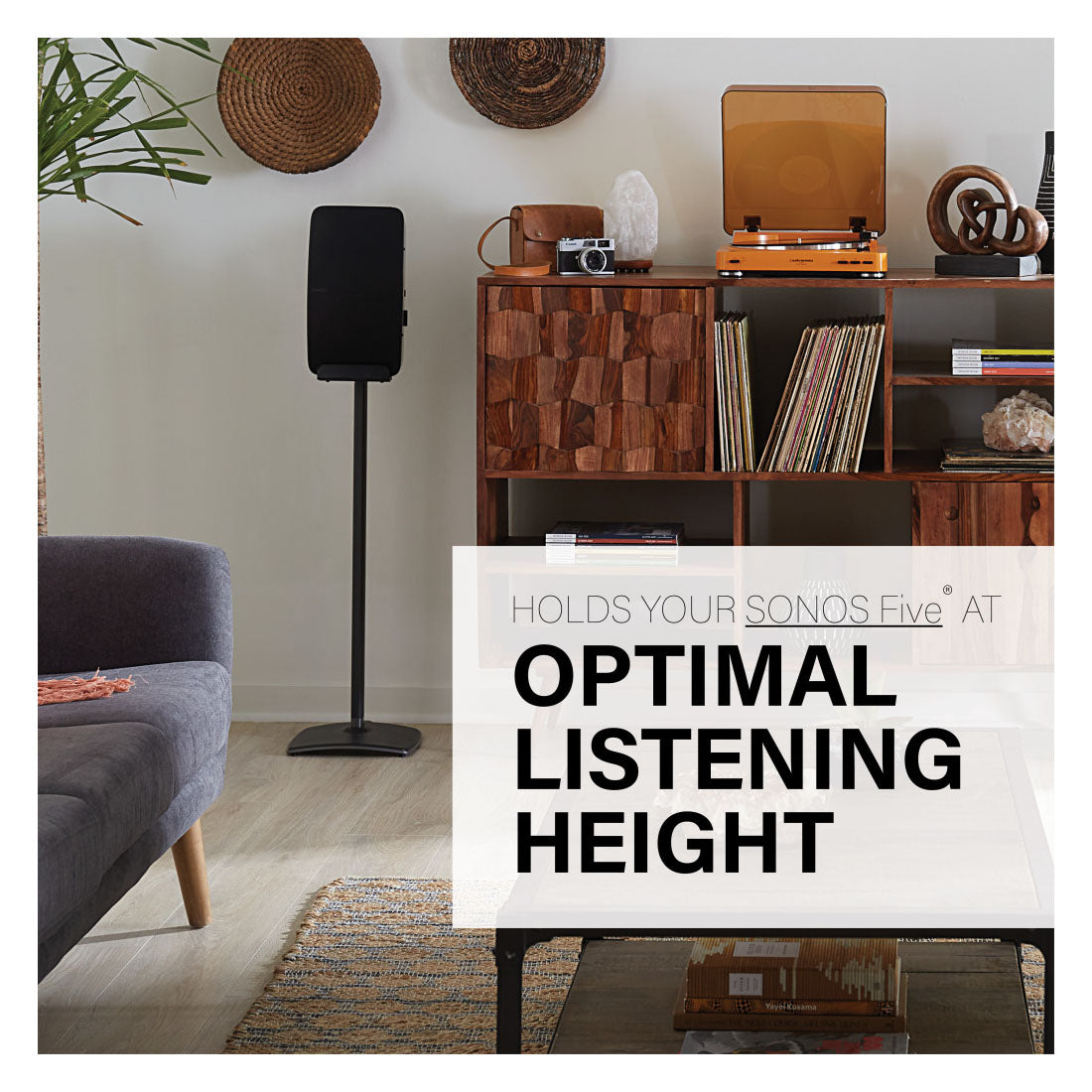 Sanus WSS52 Wireless Speaker Stands for Sonos Five and Play : 5 Speakers - Each