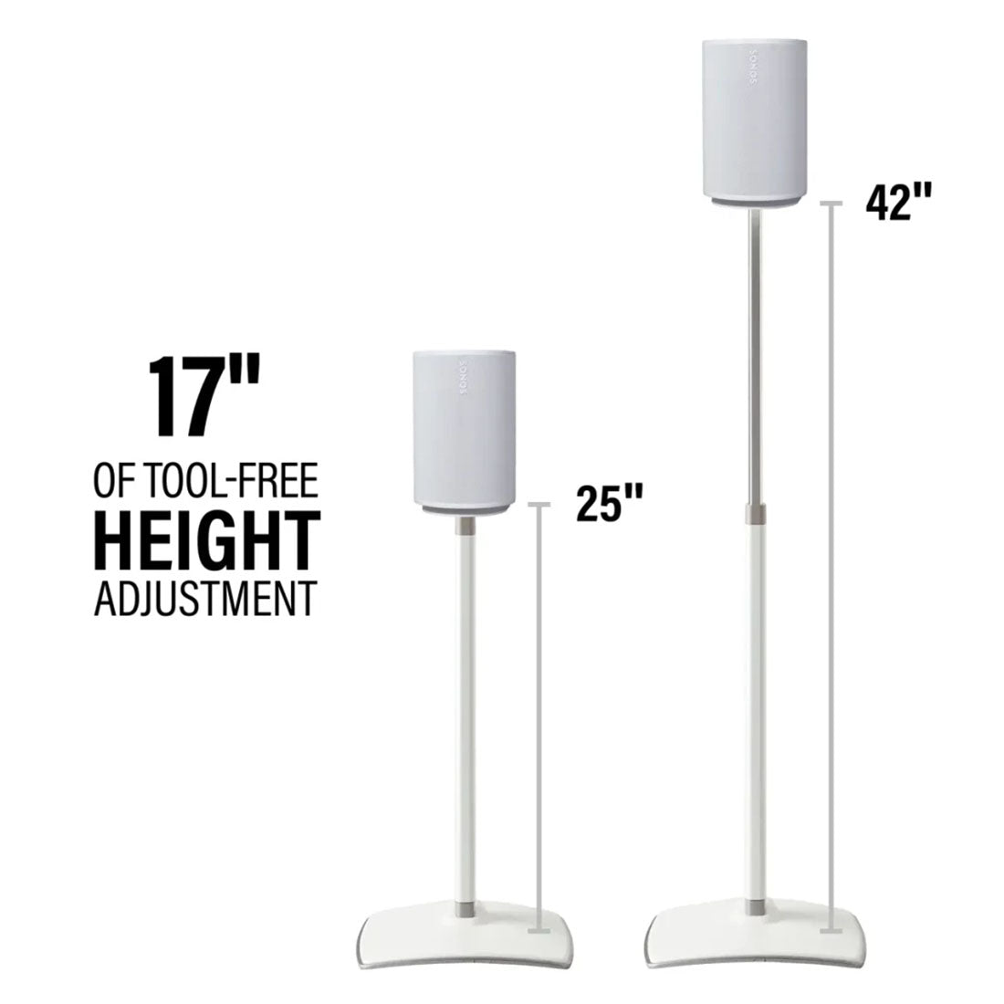 Sanus WSSE1A2 Height-Adjustable Speaker Stands for Sonos Era 100™ - Pair