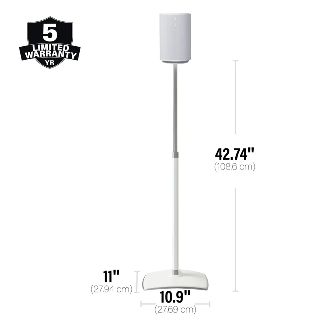 Sanus WSSE1A2 Height-Adjustable Speaker Stands for Sonos Era 100™ - Pair