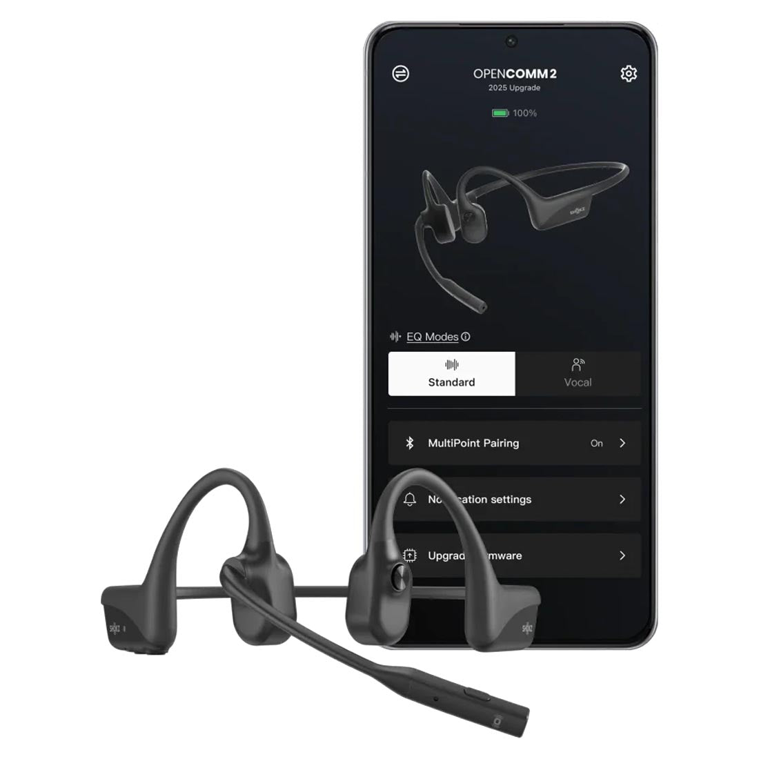 Shokz OpenComm2 Bone Conduction Stereo Bluetooth Headset - 2025 Upgrade