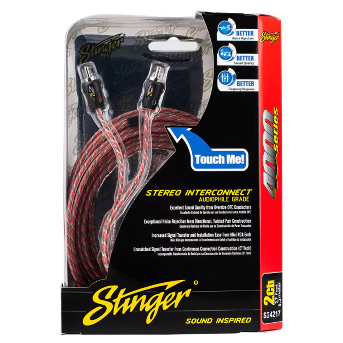 Stinger SI4217 4000 Series 2-Channel 17 Foot RCA Interconnect Cable