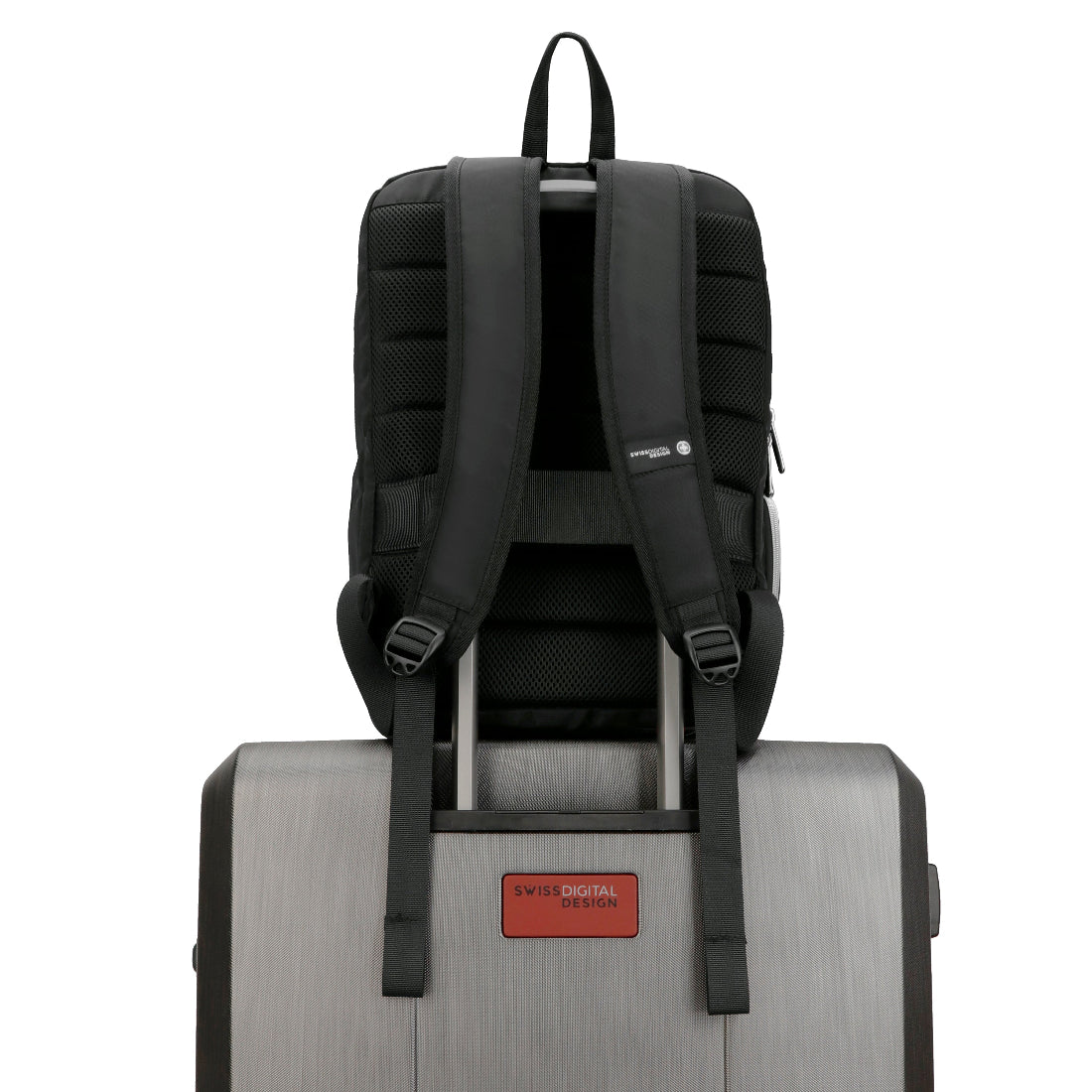 Swissdigital Design SD1006FB-01B KATY ROSE Backpack with SDD Finder - Black Platinum