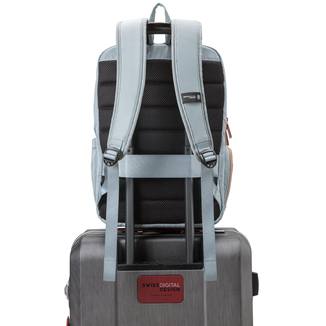 Swissdigital Design SD1006FB KATY ROSE Teal Blue Backpack with SDD Finder
