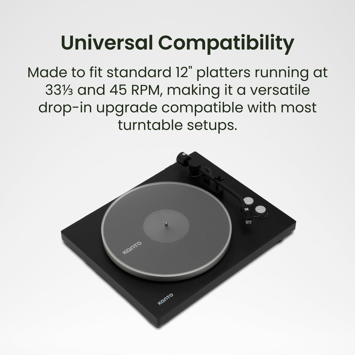 Kanto TT-AM Acrylic Turntable Mat with Anti-Static Design - Black