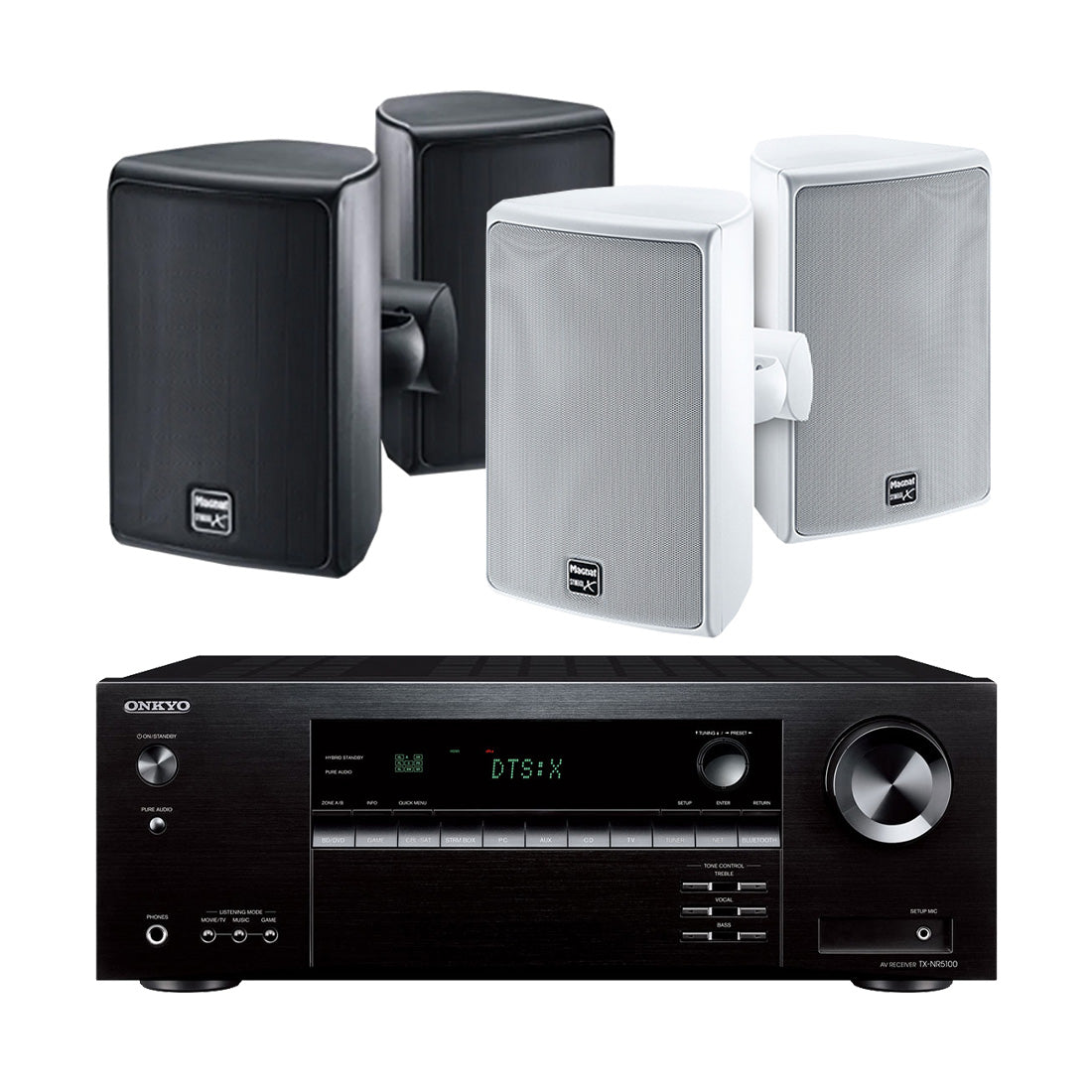 Onkyo TX-NR5100 7.2 Channel Network A/V Receiver | Magnat Symbol X 130 Outdoor Speakers - 2 Pairs - Bundle