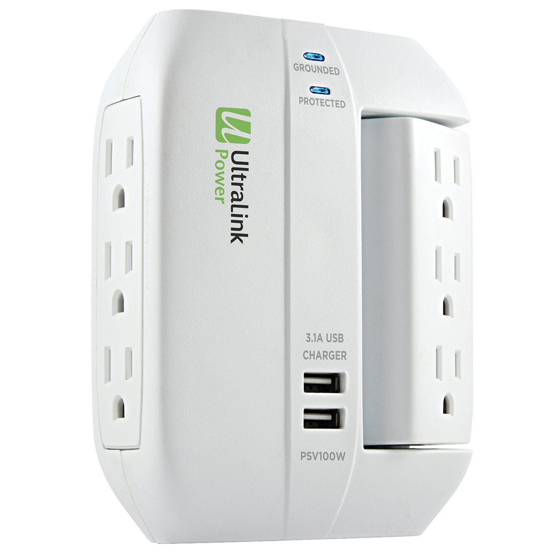 Ultralink PSV100W Multimedia Surge Protector – White